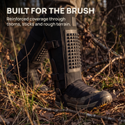 Snake gaiters protecting the lower leg through thorns and sharp brush